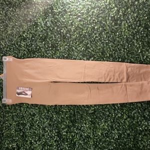 Tan fleece high waist leggings